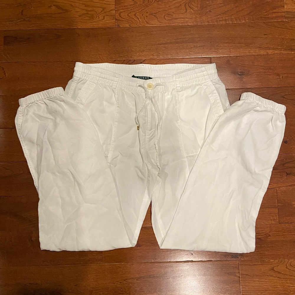 Lauren Ralph Lauren White Cargo Casual Pants VINTAGE